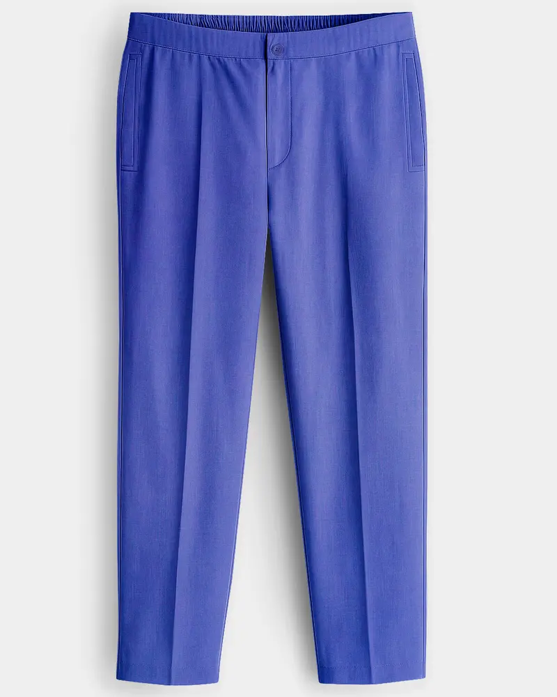 Ossira-Violet Blue Two Tone Chambray Textured Premium Cotton Lounge Pant 1