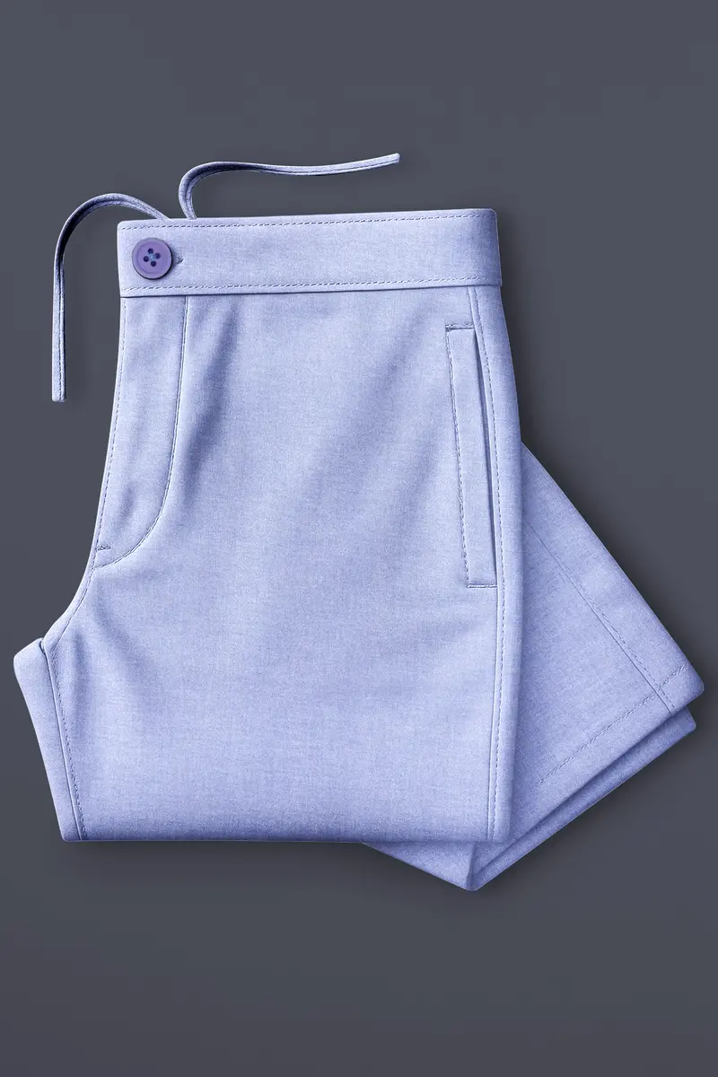 Ossira-Wistful Blue Textured Super Soft Royal Oxford Premium Cotton Lounge Pant 3