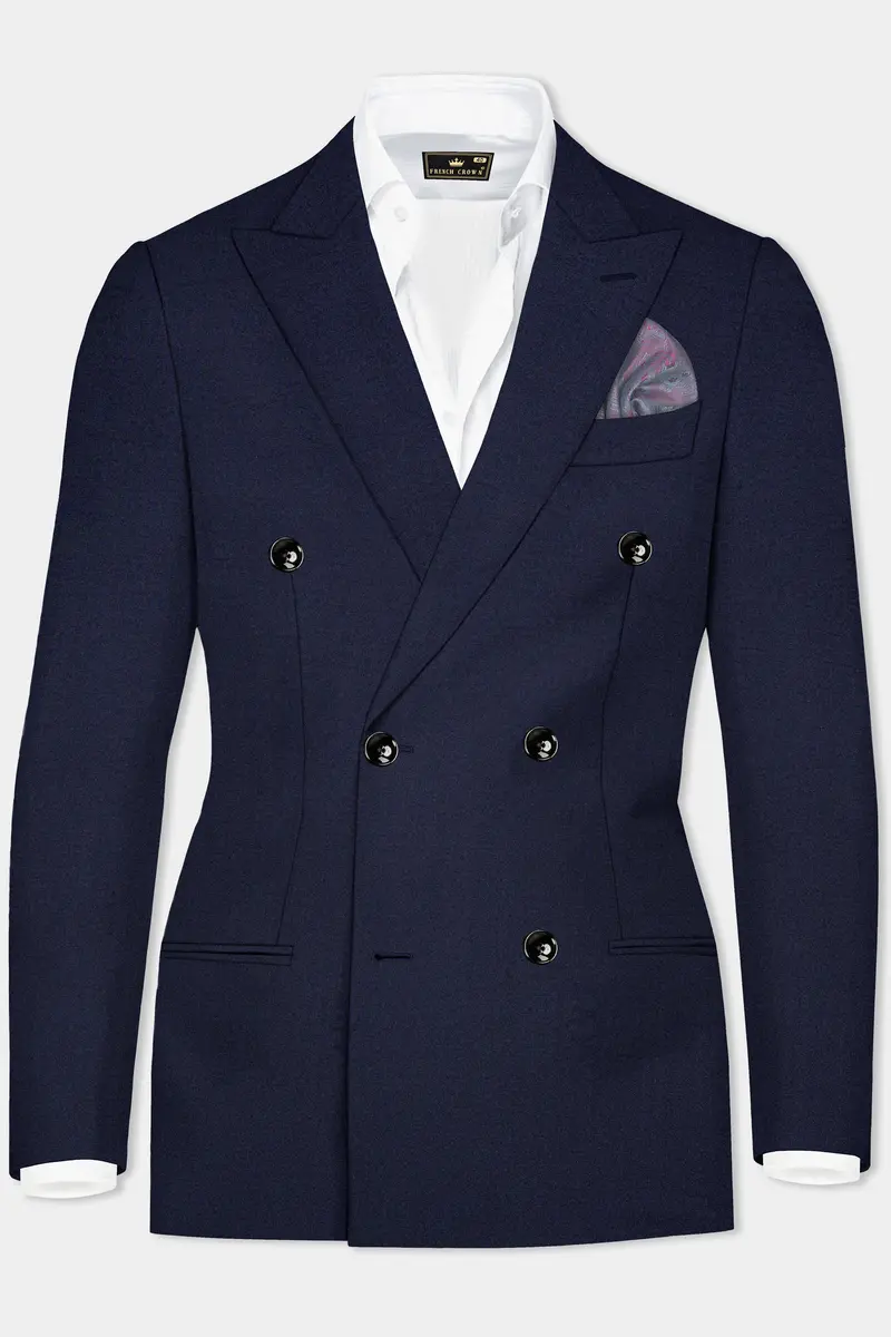 Outer Space Blue Double Breasted Blazer 2
