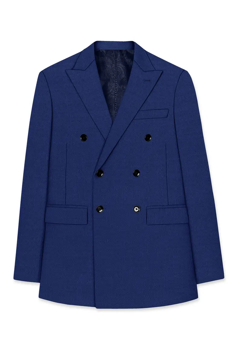 Outer Space Blue Double Breasted Blazer 7