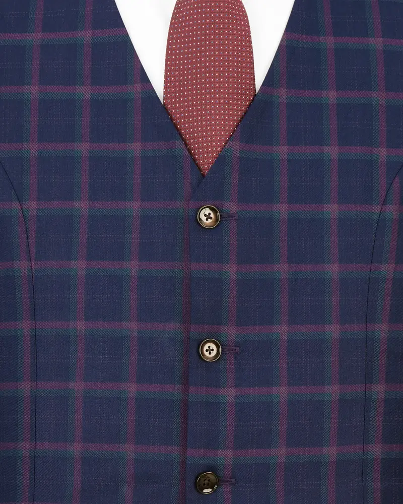 Outer Space Blue Plaid Waistcoat 5