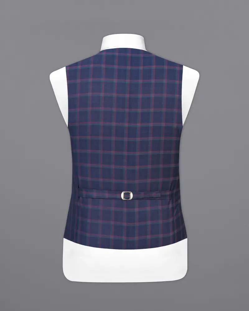 Outer Space Blue Plaid Waistcoat 6