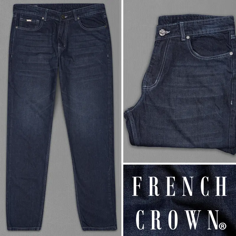 Outer Space Blue Whiskering Wash Denim 1