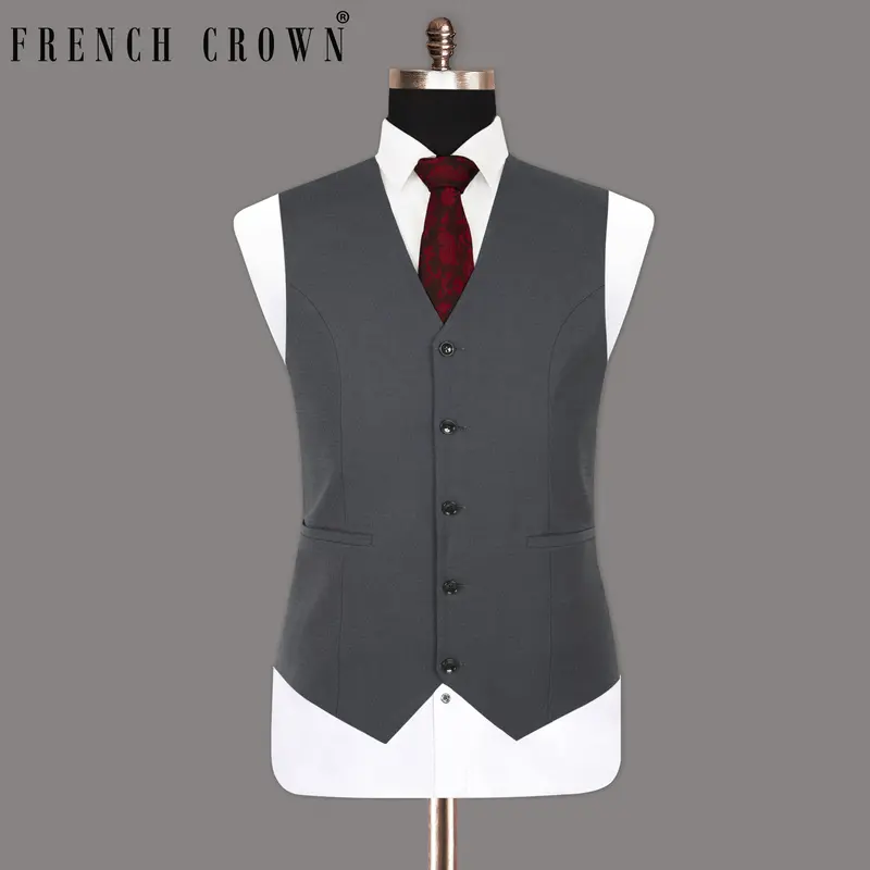 Outer Space Blue Wool Rich Waistcoat 1