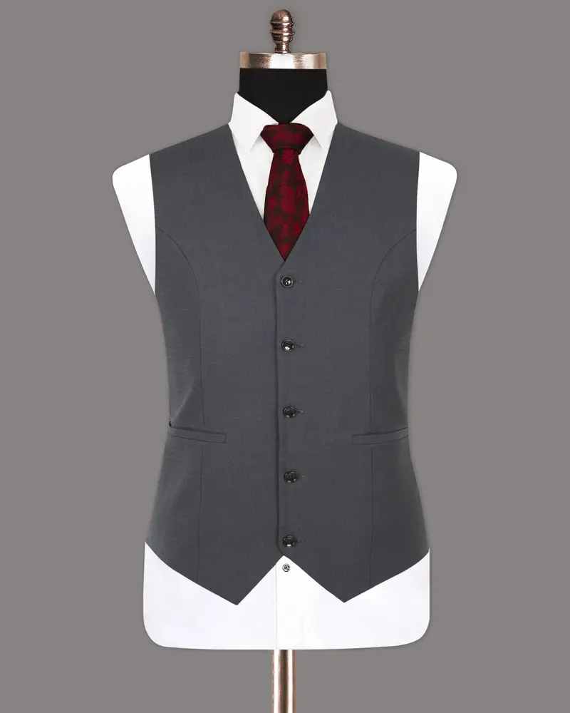 Outer Space Blue Wool Rich Waistcoat 2