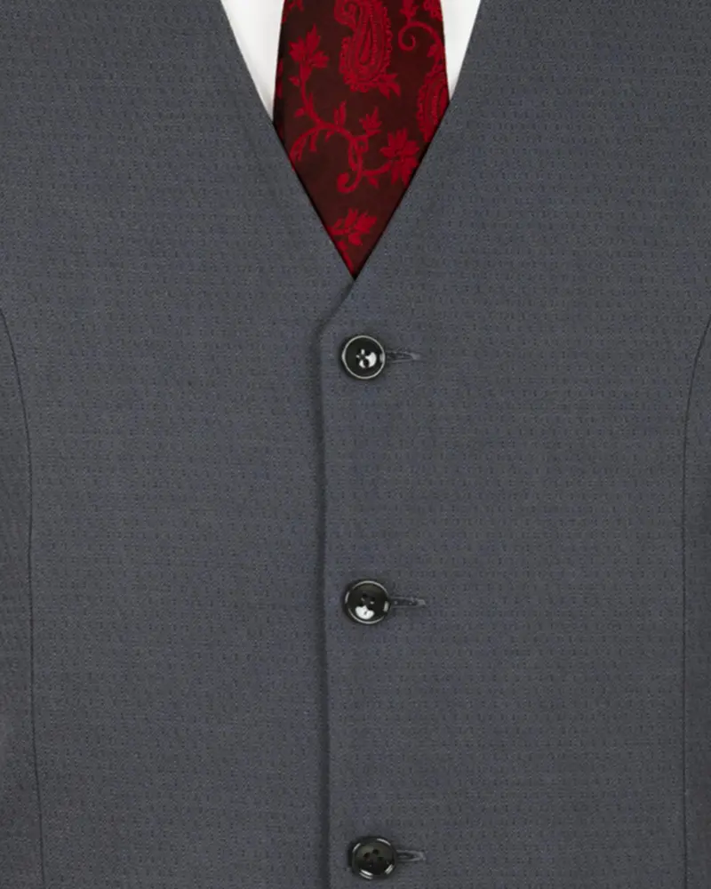Outer Space Blue Wool Rich Waistcoat 5