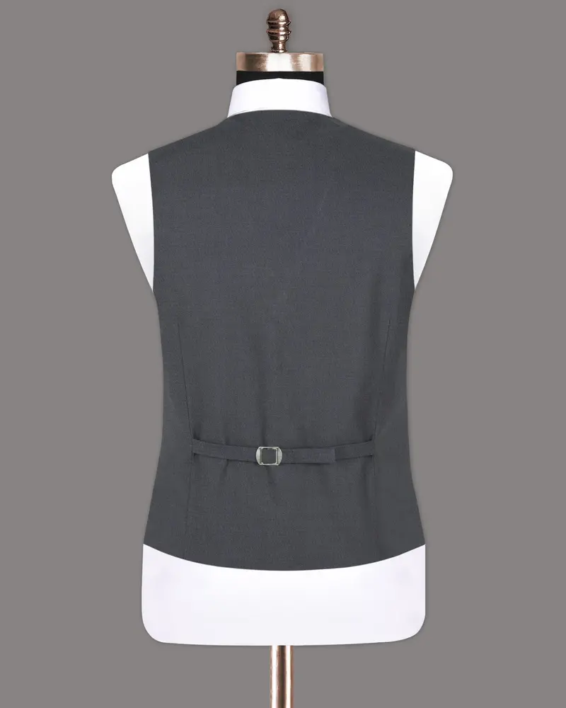 Outer Space Blue Wool Rich Waistcoat 6