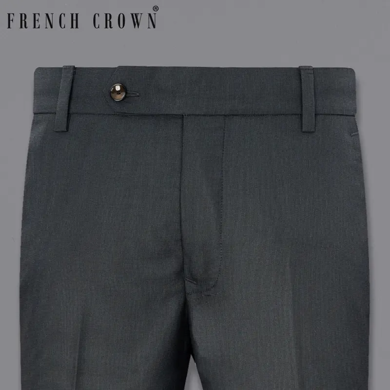 Outer Space Gray Textured Pant 1