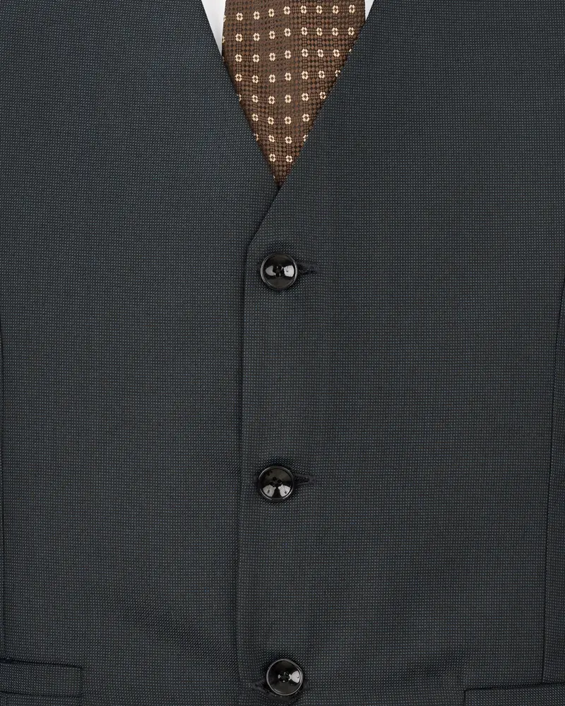 Outer Space Gray Textured Waistcoat 5