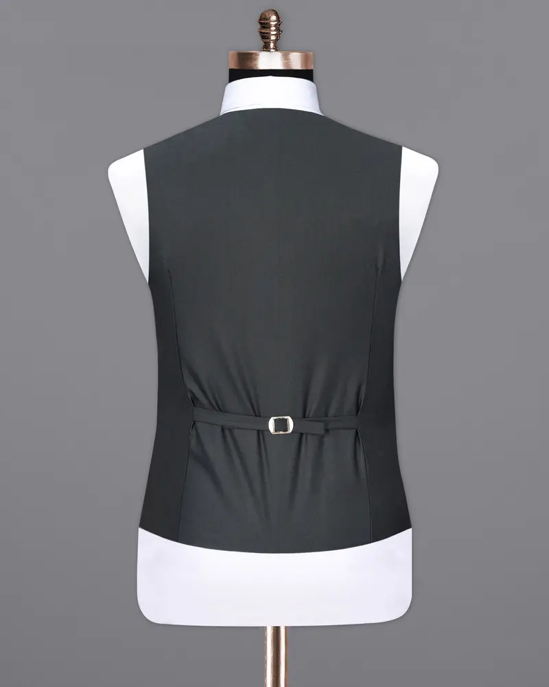 Outer Space Gray Textured Waistcoat 6