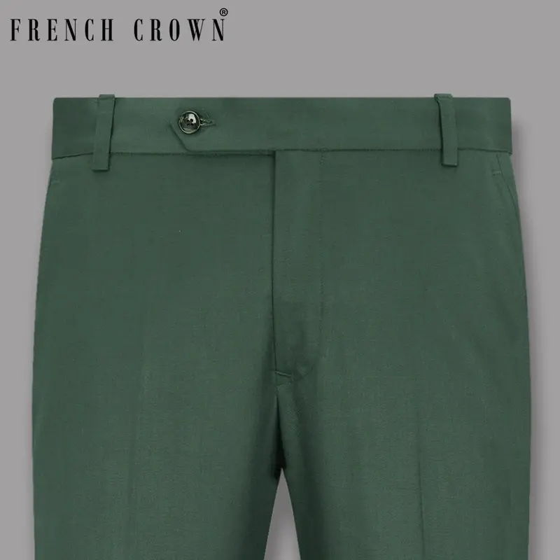 Outer Space Green Wool Rich Pant 1