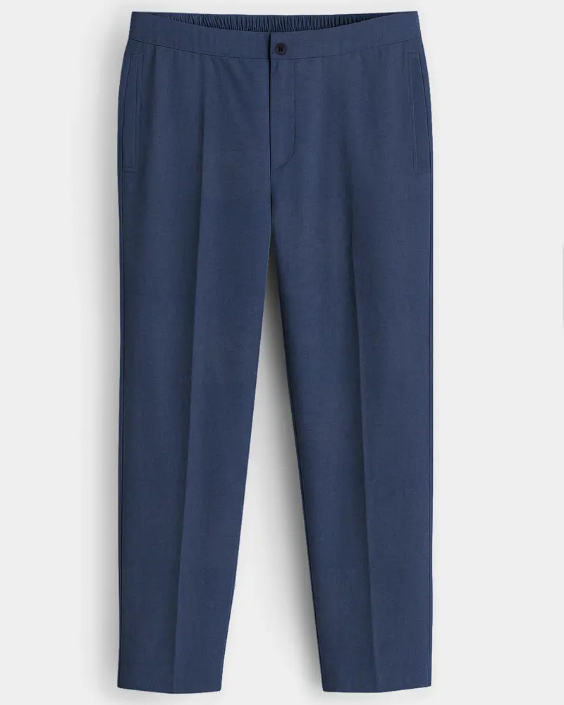 Oxivra-Tealish Blue Textured Oxford Super Soft Premium Cotton Lounge Pant 1