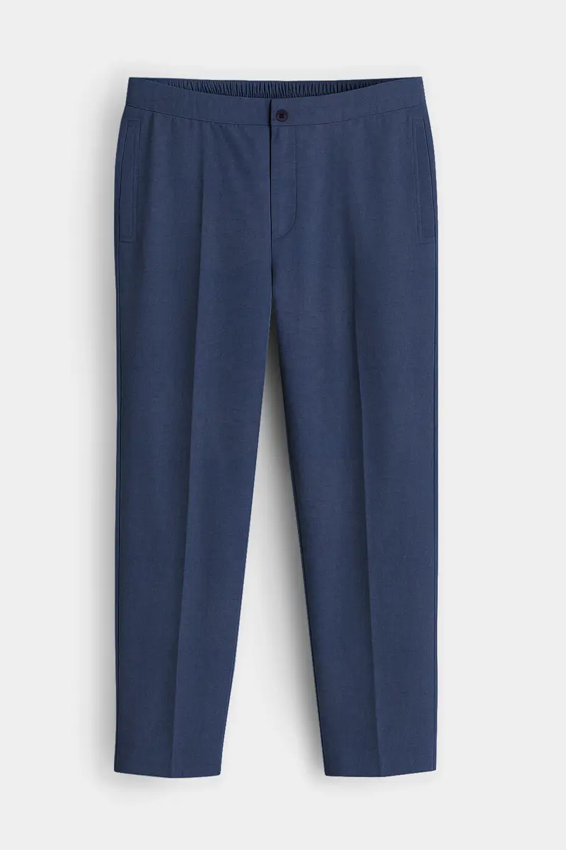 Oxivra-Tealish Blue Textured Oxford Super Soft Premium Cotton Lounge Pant 2