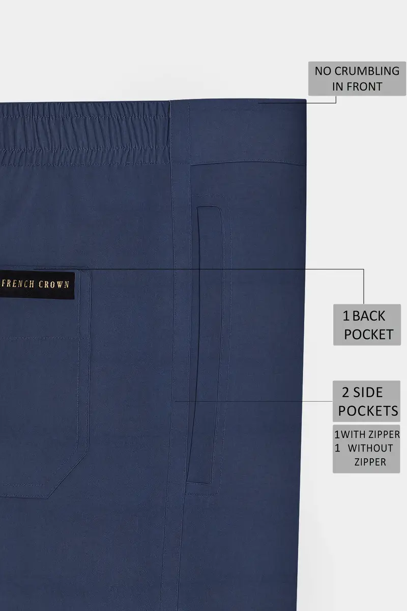 Oxivra-Tealish Blue Textured Oxford Super Soft Premium Cotton Lounge Pant 6