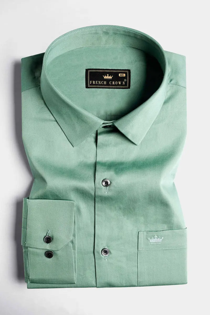 Oxley Green Subtle Sheen Super Soft Premium Cotton Shirt 3