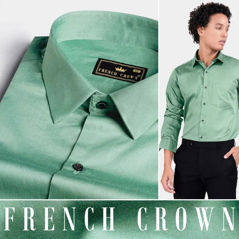 Oxley Green Subtle Sheen Super Soft Premium Cotton Shirt 4