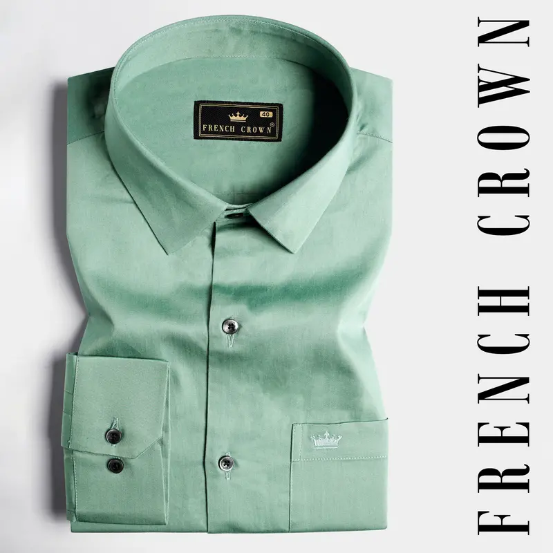 Oxley Green Subtle Sheen Super Soft Premium Cotton Shirt 7