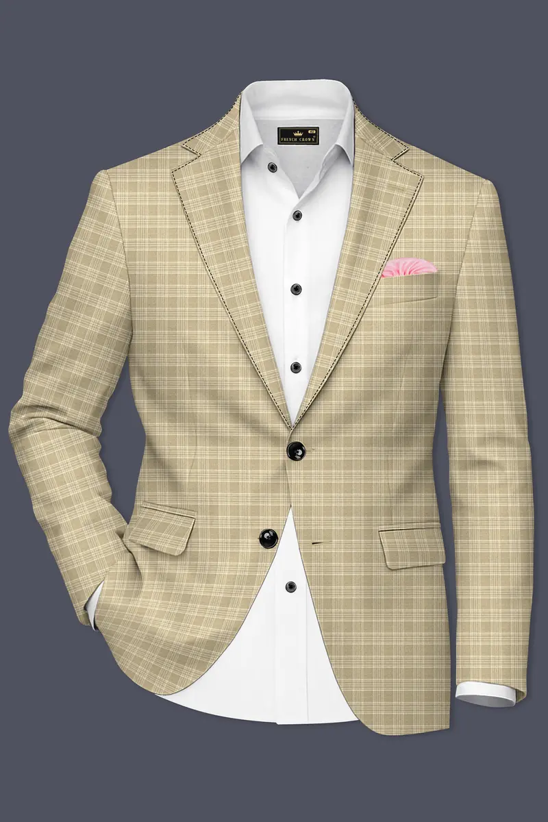Oyster Brown Plaid Wool Rich Suit 10