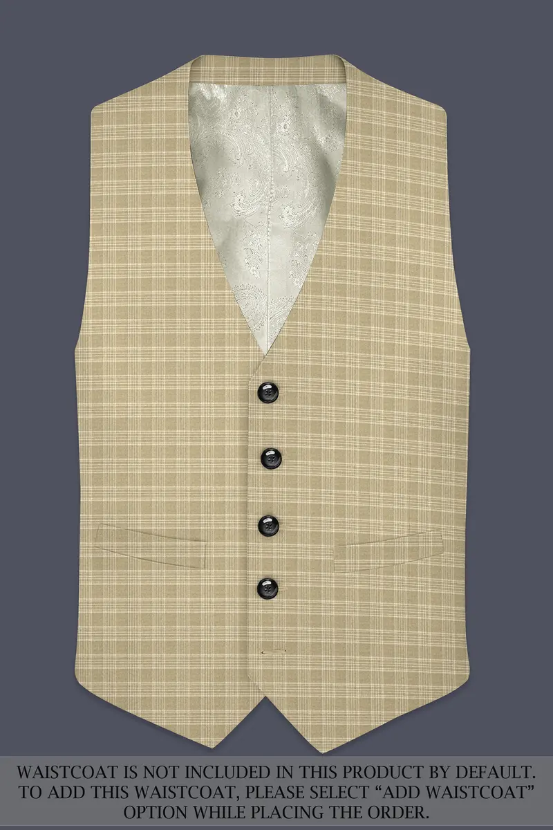 Oyster Brown Plaid Wool Rich Suit 16