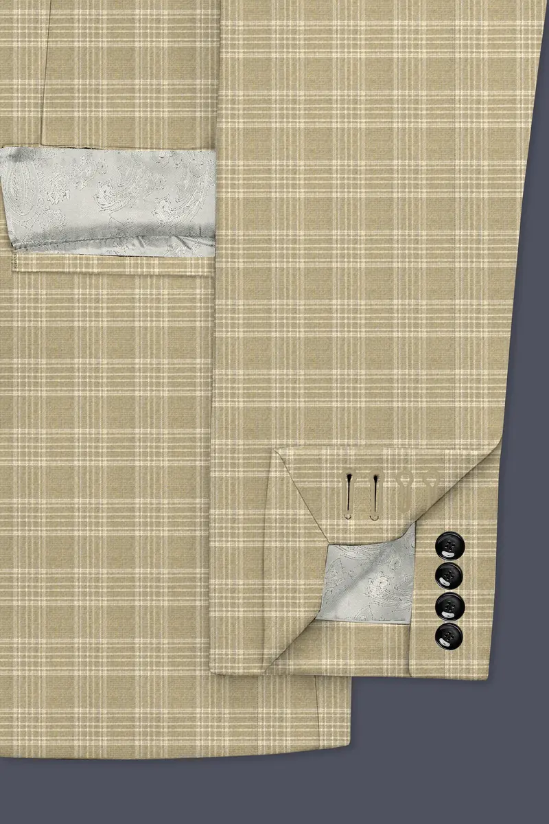 Oyster Brown Plaid Wool Rich Suit 7