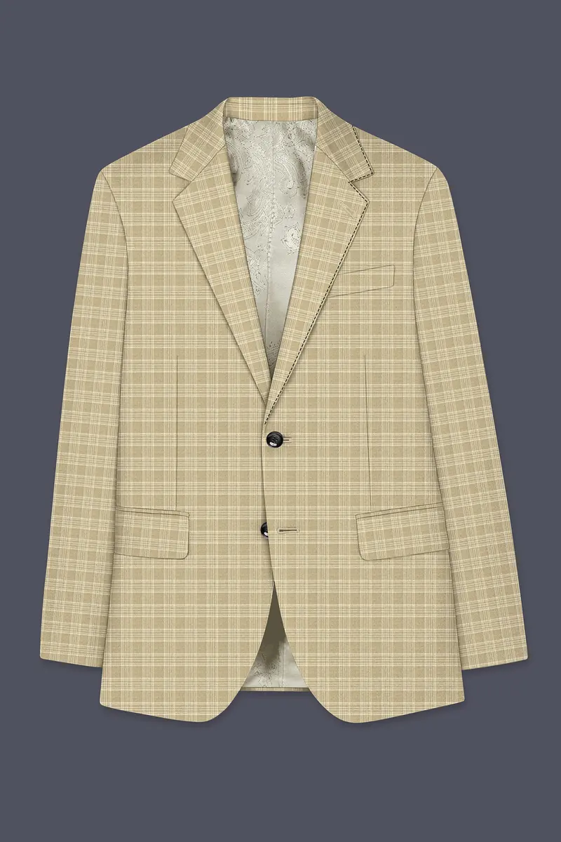 Oyster Brown Plaid Wool Rich Suit 8