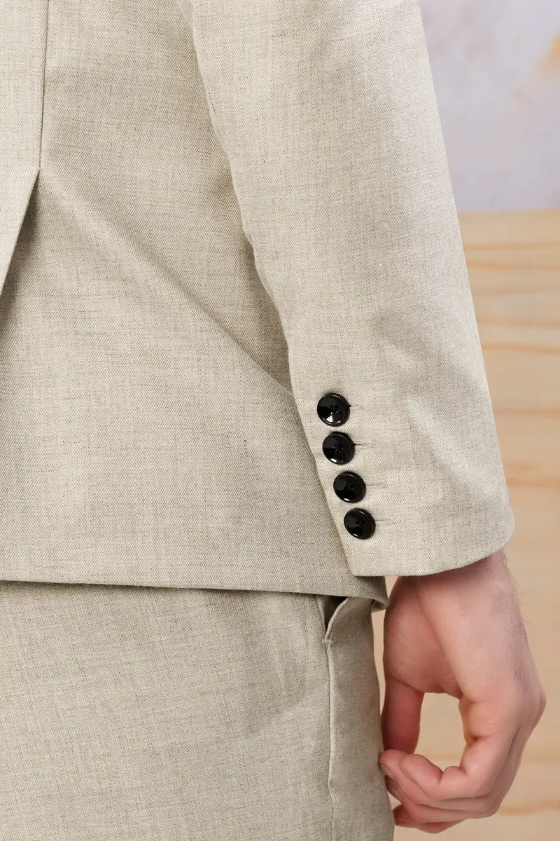 Oyster Cream Luxurious Linen Blazer 4