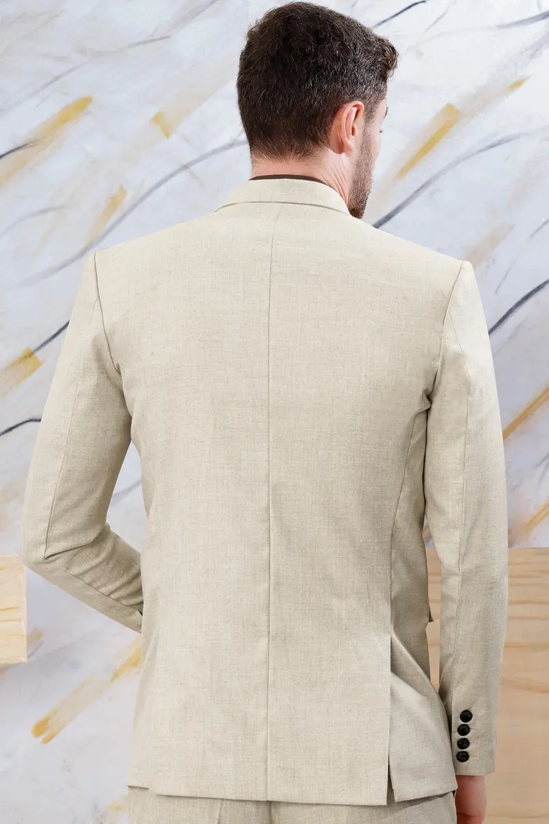 Oyster Cream Luxurious Linen Blazer 5