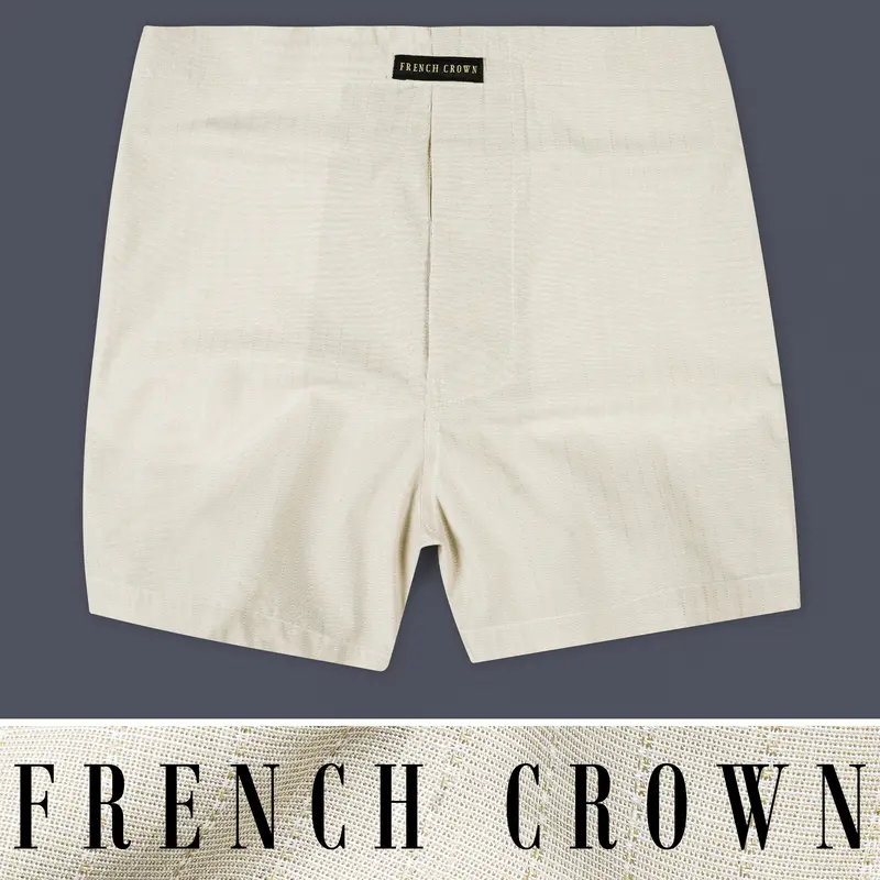 Oyster Cream Striped Premium Cotton Boxer 1