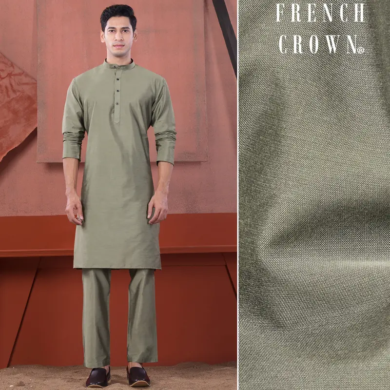 Oyster Gray Subtle Sheen Viscose Kurta Set 1