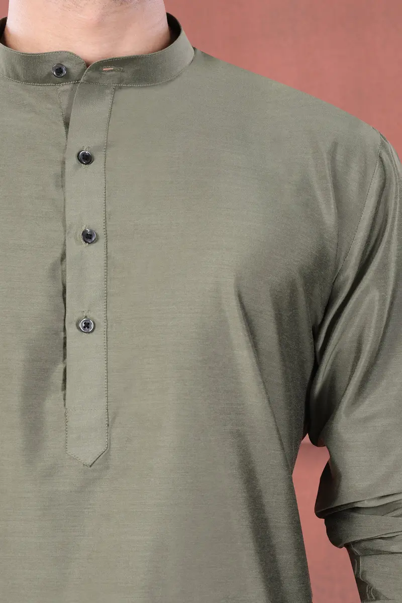 Oyster Gray Subtle Sheen Viscose Kurta Set 4