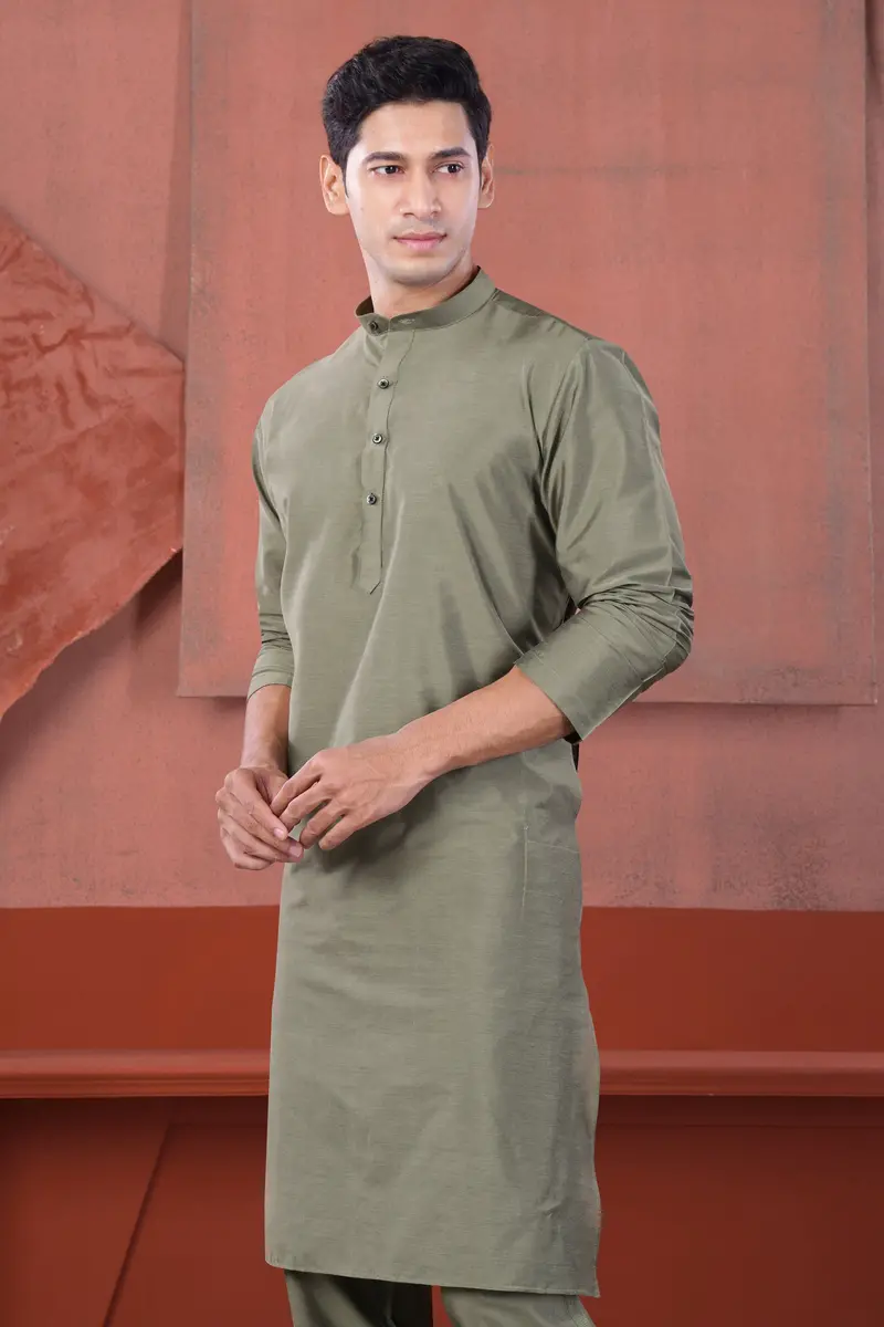 Oyster Gray Subtle Sheen Viscose Kurta Set 5