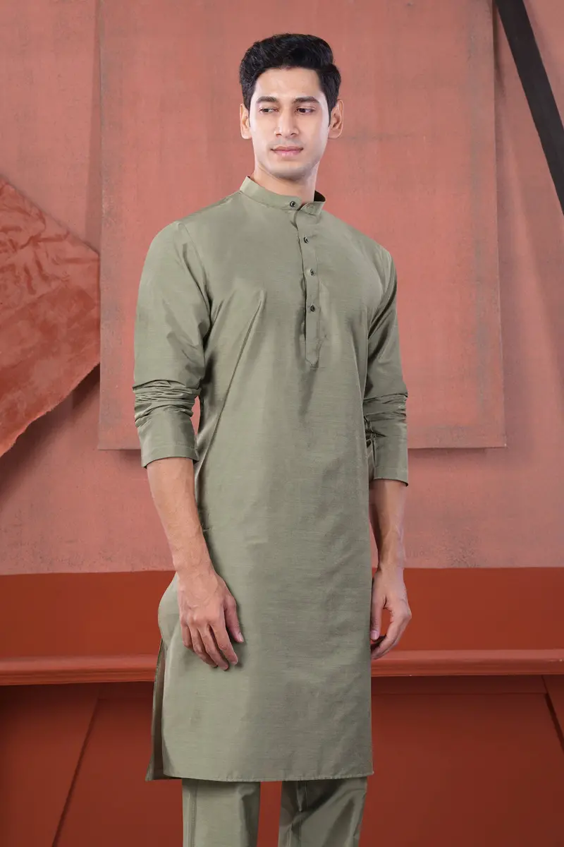 Oyster Gray Subtle Sheen Viscose Kurta Set 6
