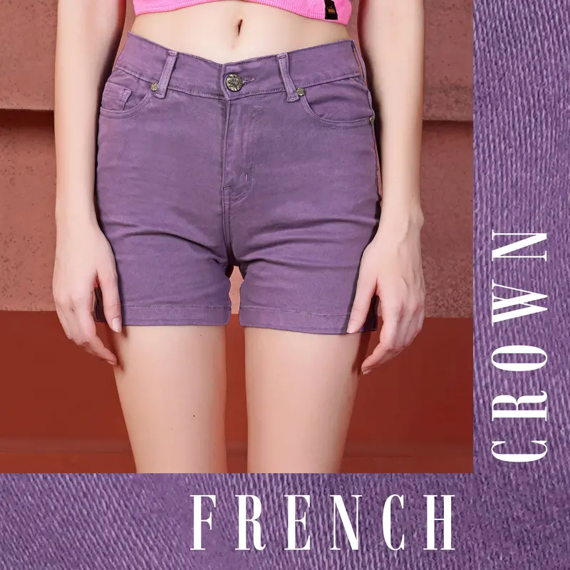 Oyster Purple Women Denim Shorts 1