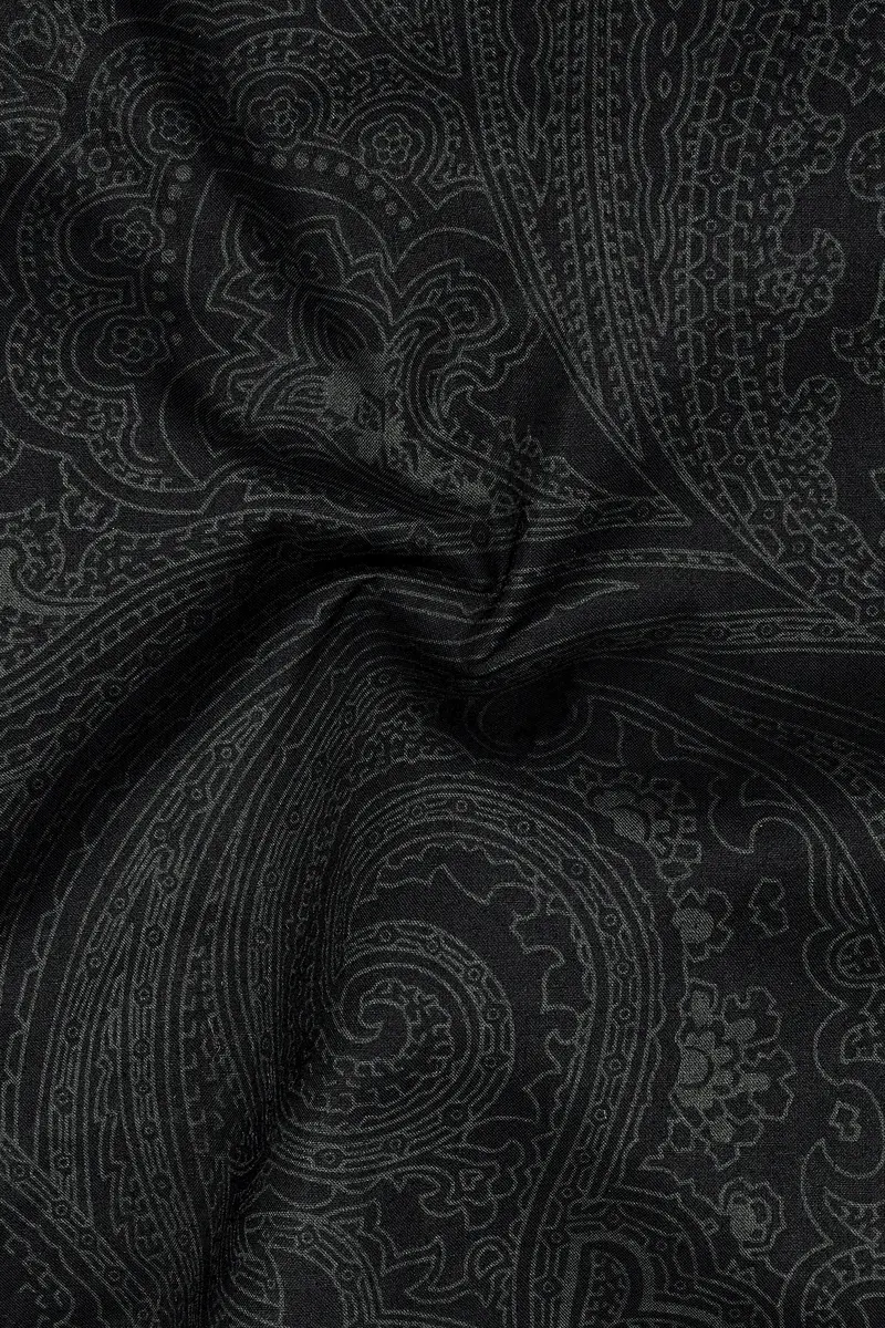 Paislux-Zeus Black Paisley Printed Super Soft Premium Cotton Casual Kurta Shirt 3