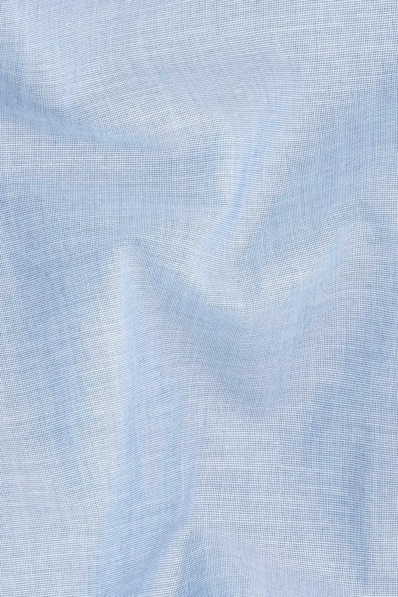 Pale Cerulean Blue Premium Cotton Shirt 2