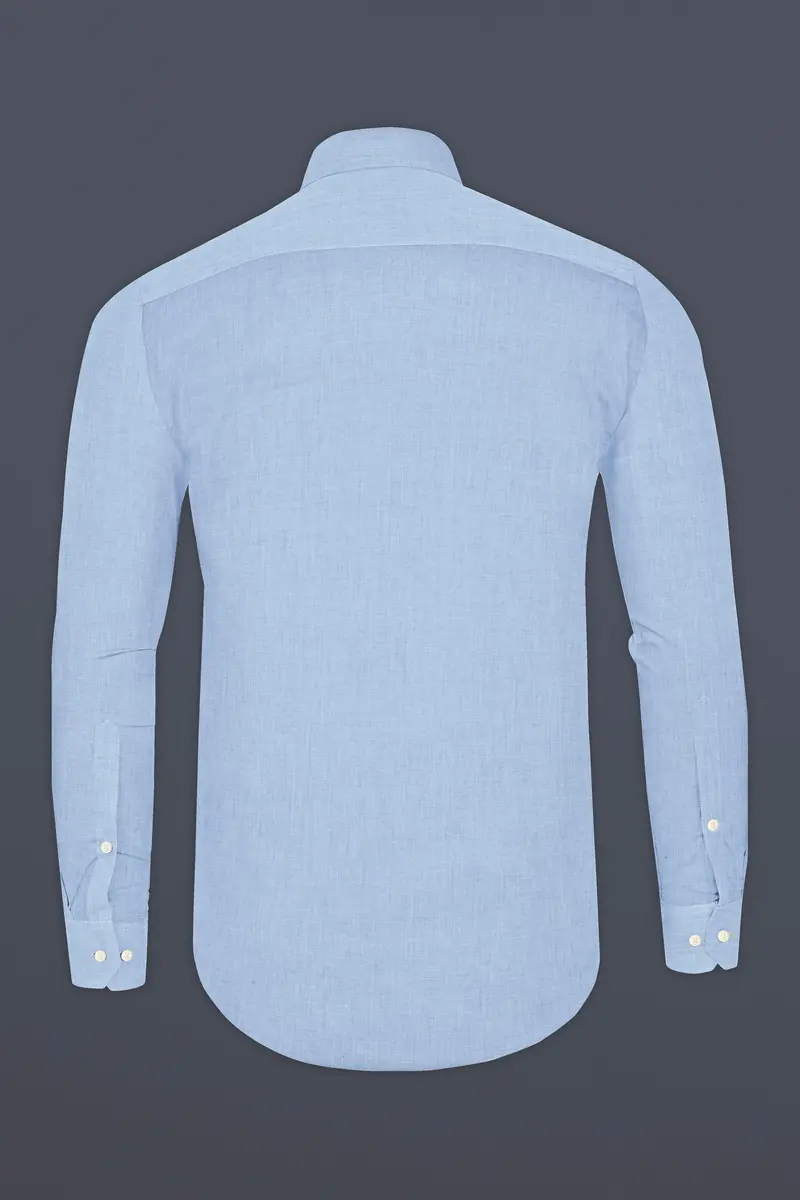 Pale Cerulean Blue Premium Cotton Shirt 5