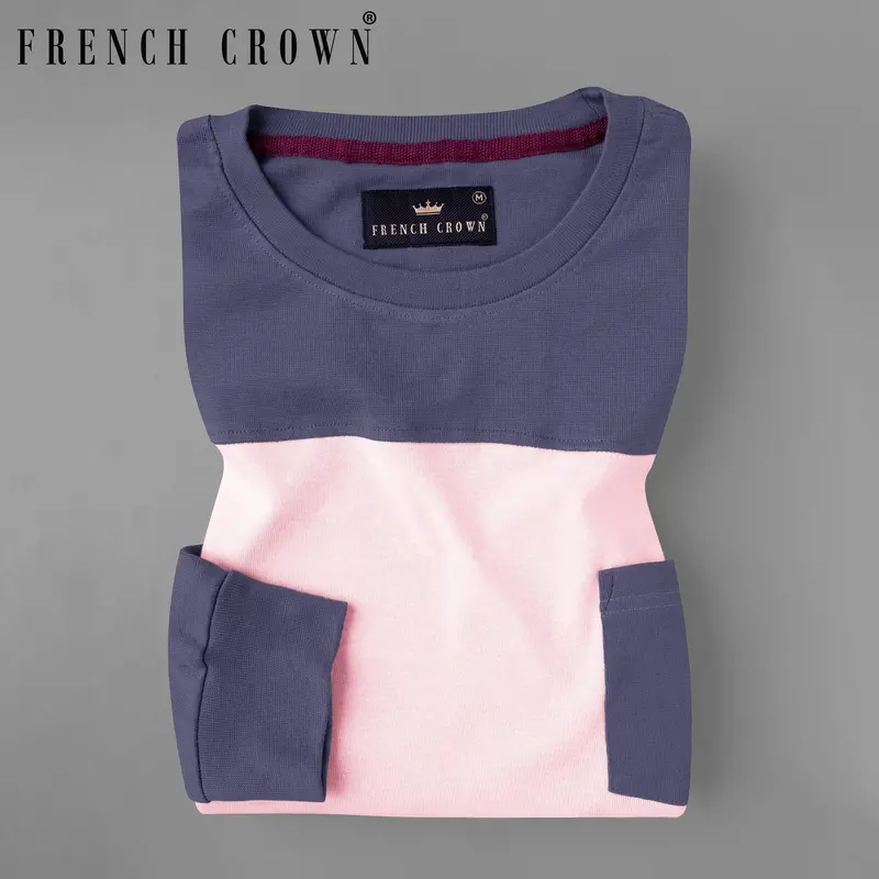 Pale Pink And Mulled Wine Super Soft Premium Jersey Sweatshirt 1