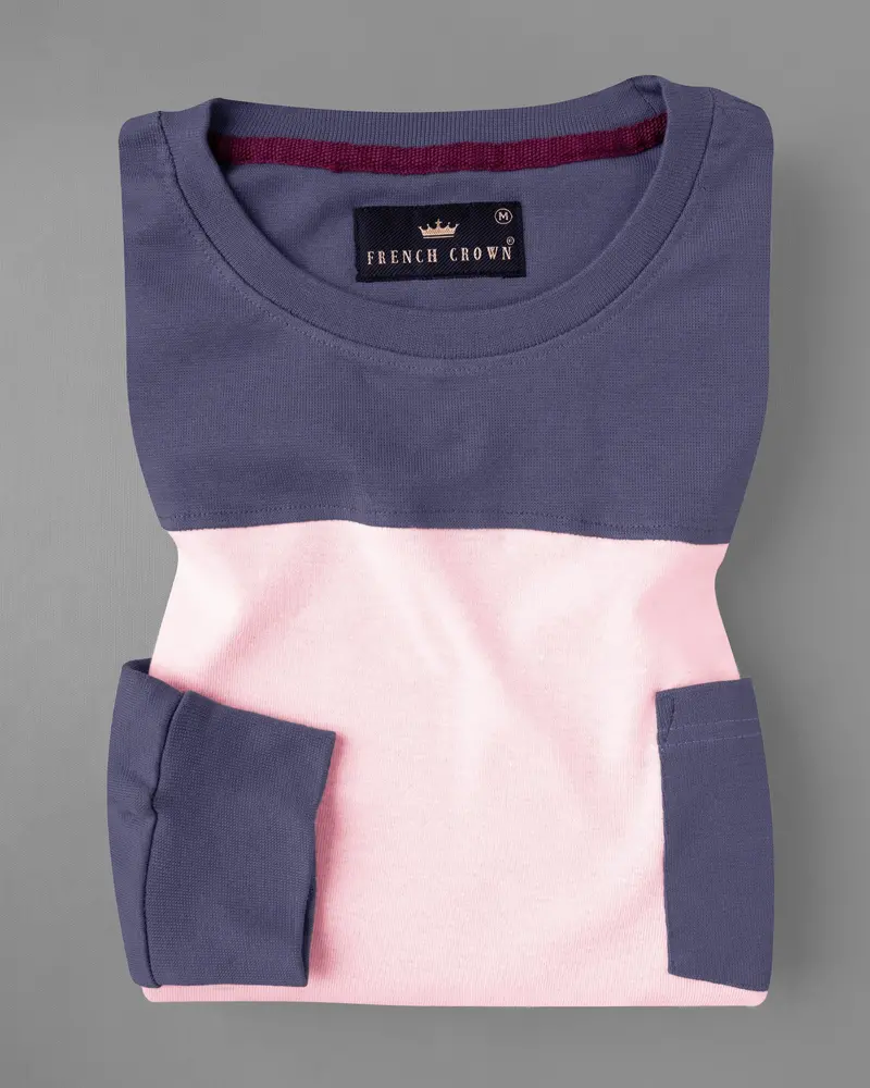 Pale Pink And Mulled Wine Super Soft Premium Jersey Sweatshirt 2