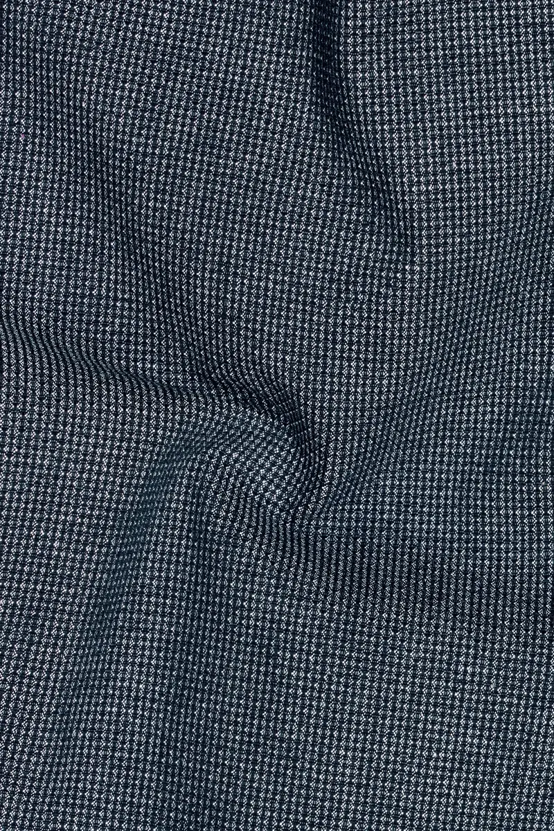 Pale Slate Gray And Black Premium Cotton Double Breasted Blazer 3