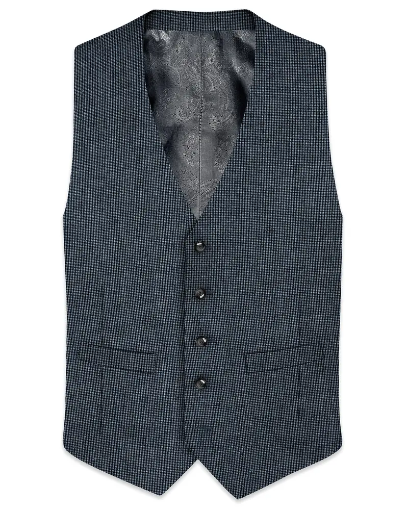 Pale Slate Gray And Black Premium Waistcoat 1