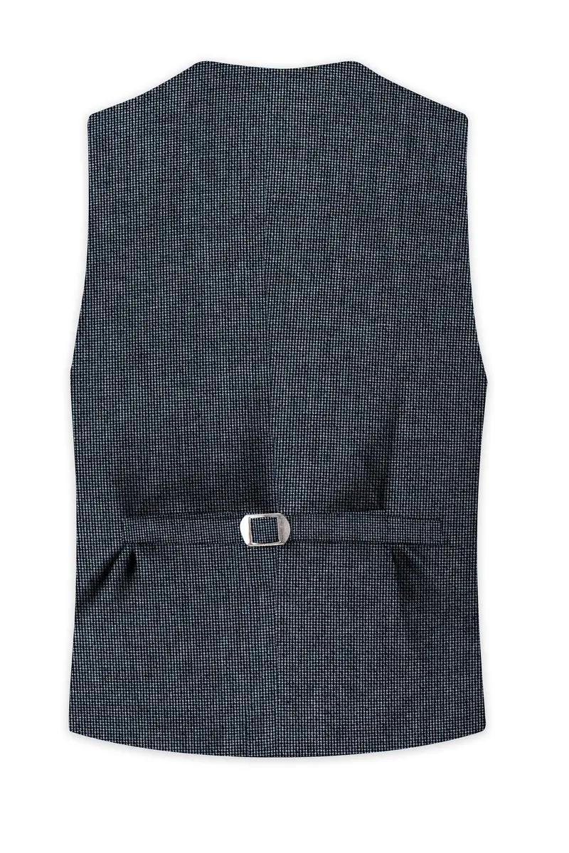 Pale Slate Gray And Black Premium Waistcoat 4