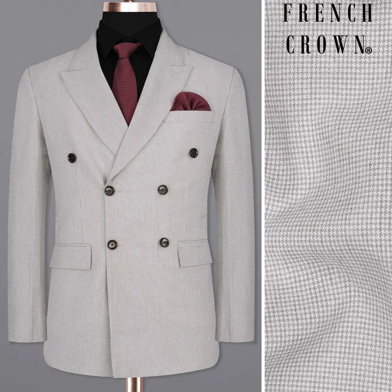 Pale Slate Gray Double Breasted Blazer 1