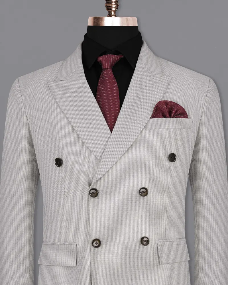 Pale Slate Gray Double Breasted Blazer 2