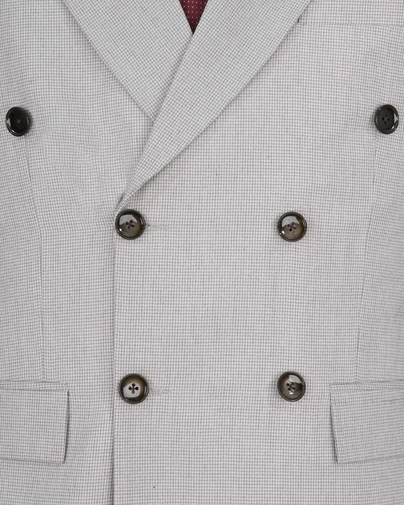 Pale Slate Gray Double Breasted Blazer 4