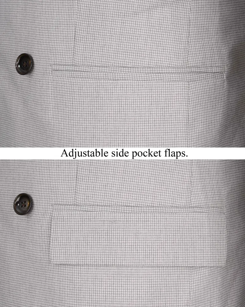 Pale Slate Gray Double Breasted Blazer 5