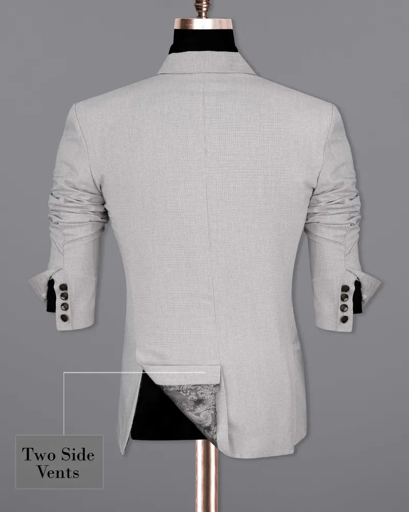 Pale Slate Gray Double Breasted Blazer 9