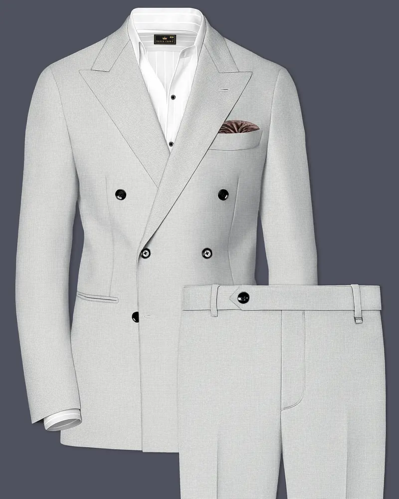 Pale Slate Gray Double Breasted Suit 1