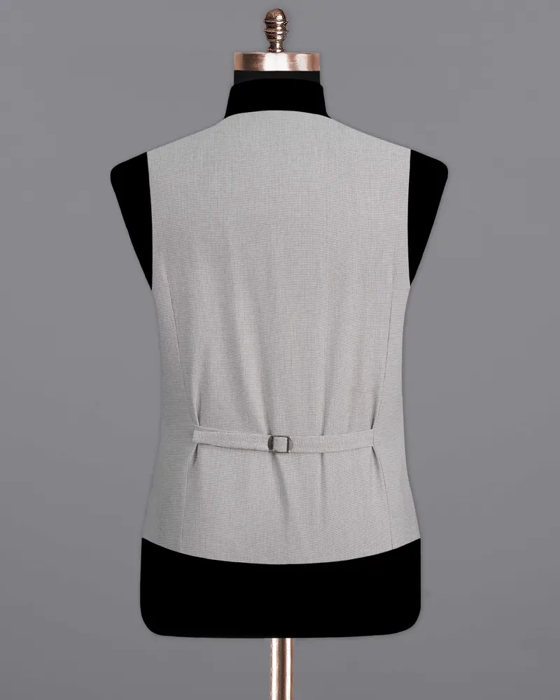 Pale Slate Gray Textured Waistcoat 6