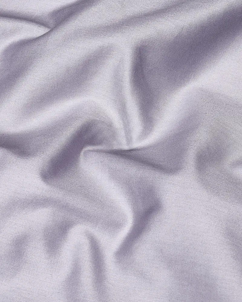 Pale Slate Lavender Subtle Sheen Embroidered Super Soft Premium Cotton Shirt 3