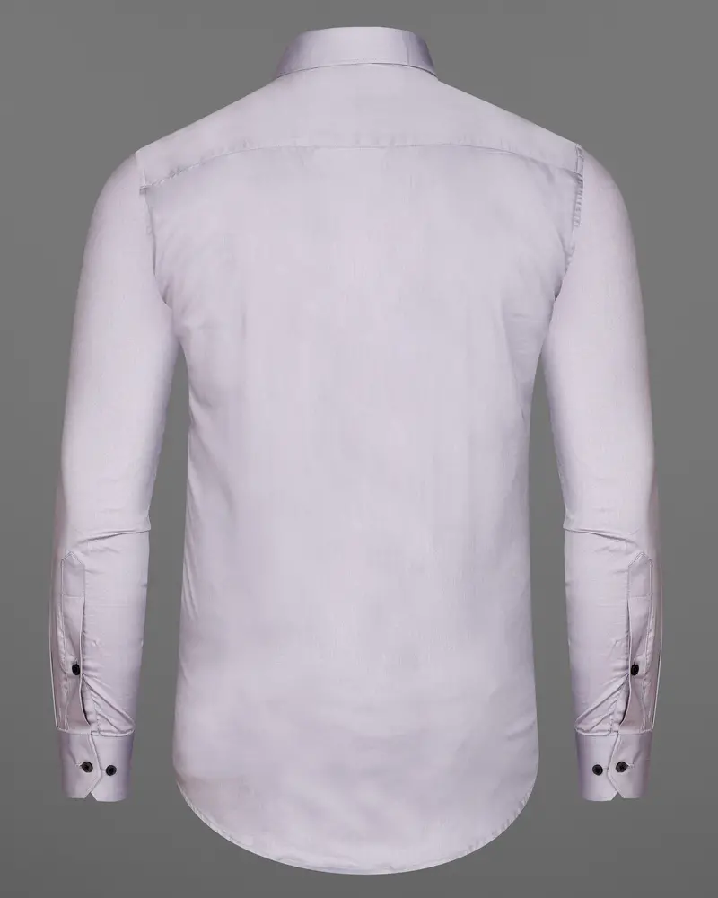 Pale Slate Lavender Subtle Sheen Embroidered Super Soft Premium Cotton Shirt 8